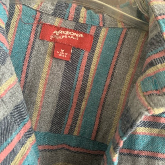 EUC Arizona Jean Women's Striped Long Sleeve Button Down size Medium - Picture 2 of 4
